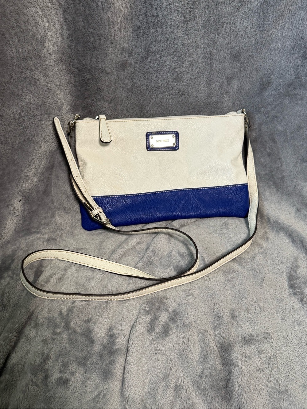Nine West Blue/White Colorblock Crossbody Purse